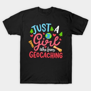 Girl Who Loves Geocaching T-Shirt